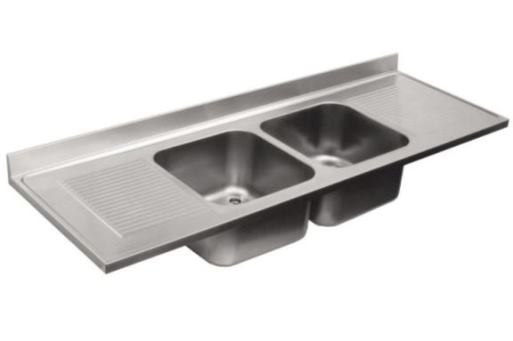 Top sink 2 bowl with 2 drainers