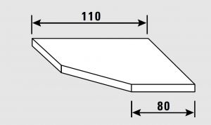 34920.11 Plan d'angle en acier inoxydable sans dosseret passé cm 110x80x5h