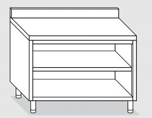 23001.11 Table armoire ouverte Agi cm 110x60x85h dosseret arrière - étagère intermédiaire et inférieure