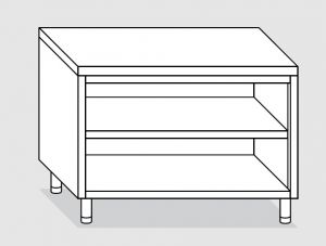 23000.11 Table armoire ouverte Agi 110x60x85h cm plateau lisse - étagère intermédiaire et inférieure