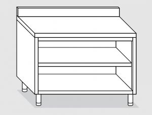 23101.14 Table armoire ouverte Agi 140x70x85h cm dosseret arrière - étagère intermédiaire et inférieure