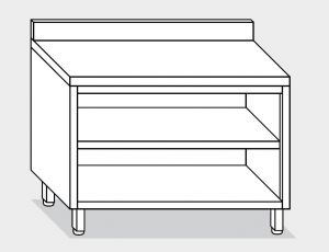 13001.10 Table armoire ouverte g40 cm 100x60x85h dosseret arrière - étagère intermédiaire et inférieure