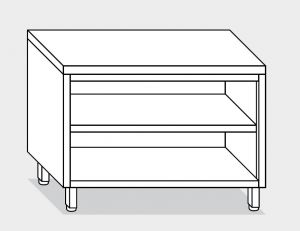 13105.12 Table armoire ouverte g40 cm 120x80x85h plateau lisse - étagère intermédiaire et inférieure
