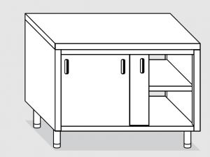 23302.10 Table armoire Agi cm 100x70x85h plateau lisse - portes coulissantes des deux côtés