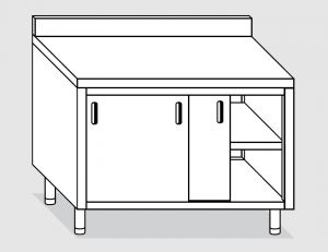 23301.15 Table armoire Agi cm 150x70x85h dosseret arrière - portes coulissantes