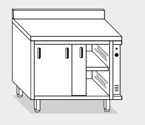 13701.17 Table armoire Warm g40 cm 170x70x85h dossier - portes coulissantes - 2 éléments chauds