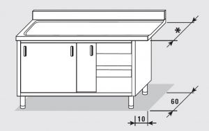 52701.12 Table armoire sortie gauche avec portes coulissantes faciles cm 120x*x85h