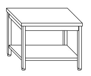 TL8017 Table de travail en acier inoxydable AISI 304 sur pieds et une étagère dim. 60x80x85 cm (produit en Italie)