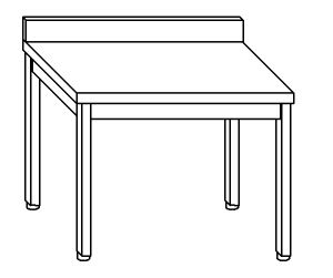 TL8031 Table de travail en acier inoxydable AISI 304 sur pieds avec dosseret dim. 60x80x85 cm (produit en Italie)
