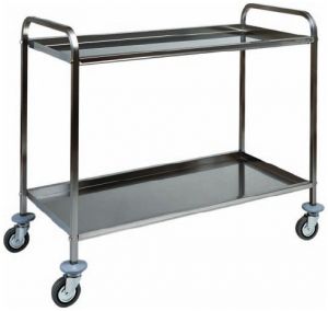 CA 1382 Stainless steel service trolley 2 shelves 91x57x96h