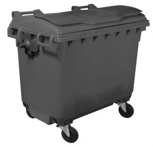 T910660 Grey plastic waste container for outdoor 4 wheels 660 liters GREY without lid