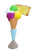 EG011A Helado con pergamino - cono de publicidad 3D para heladería, altura 150 cm