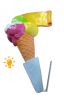 EG011B Ice cream with bright parchment - 3D advertising cone for ice-cream parlor, height 140 cm