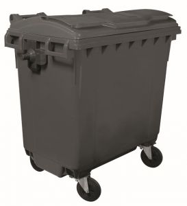 T910770 Grey plastic waste container for outdoor 4 wheels 770 liters GREY without lid