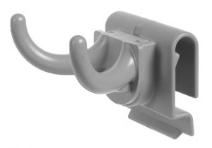 00003348E Double hook with connection for narrow profile - Gray