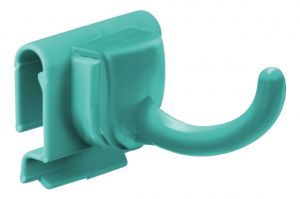 00003584 Single hook with connection for narrow profile - GREEN