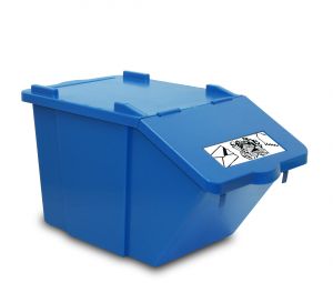 00005143 SPLIT 45 L BIN - BLUE - WITH COVER AND TARG
