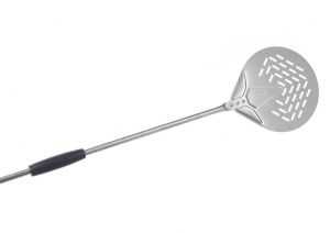 IC-17F-180 Stainless steel pizza peel ø 17 cm perforated. handle 180 cm