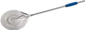IN-26F-180 Perforated stainless steel pizza peel ø 26 cm "Napoletana" line, handle 180 cm