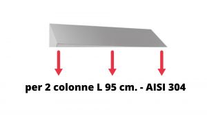 IN-699.40.9 Tetto inclinato per casellario in acciaio inox AISI 304 a 2 colonne L 95 cm.