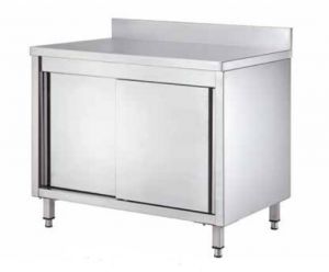 GDASR127A Table armoire avec portes coulissantes et dosseret 1200x700x950