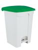 T101458 White Green Plastic pedal bin 45 liters (multiple 3 pcs)