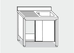 LT1035 Wash Cabinet on stainless steel
