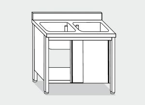 LT1039 Wash Cabinet on stainless steel