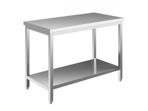 EUG2306-06 table sur pieds ECO 60x60x85h cm - plateau lisse - étagère inférieure