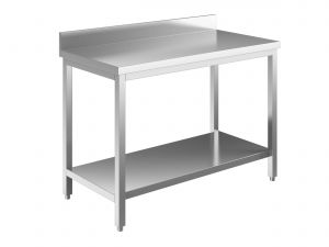 EUG2316-06 table sur pieds ECO 60x60x85h cm - plateau avec dosseret - étagère inférieure