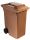 T766634 Brown Plastic waste container for outdoor on 2 wheels 360 liters