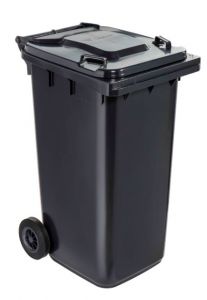 T766620 Grey Plastic waste container for outdoor on 2 wheels 240 liters