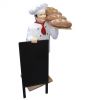 ER005B Chef with bread three-dimensional high 140 cm
