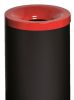 T770027 Corbeille à papier anti-feu métal noir avec couvercle Rouge 90 litres 