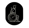 T719914 Wheelchair pictogram bathroom Black aluminium