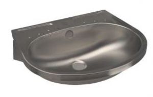 LX1410 Conch basin with stainless steel shelves 550x450x156 mm -SATINATO -