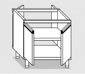 36201.10 Armoire modulaire avec portes passantes cm 100x60x81h étagère intermédiaire