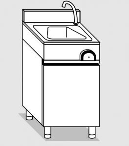 29030.04 Lave-mains sur armoire à portes faciles 40x40x85h cm avec: - distributeur - commande au genou